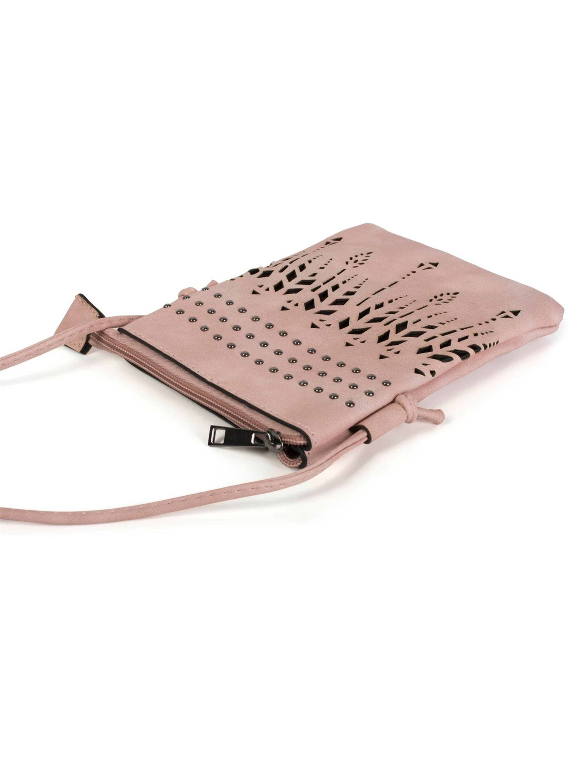 styleBREAKER Umhängetasche 'Mini Umhängetasche Ethno Cutout und Nieten'‌‌‌‌‌‌‌ in Pink