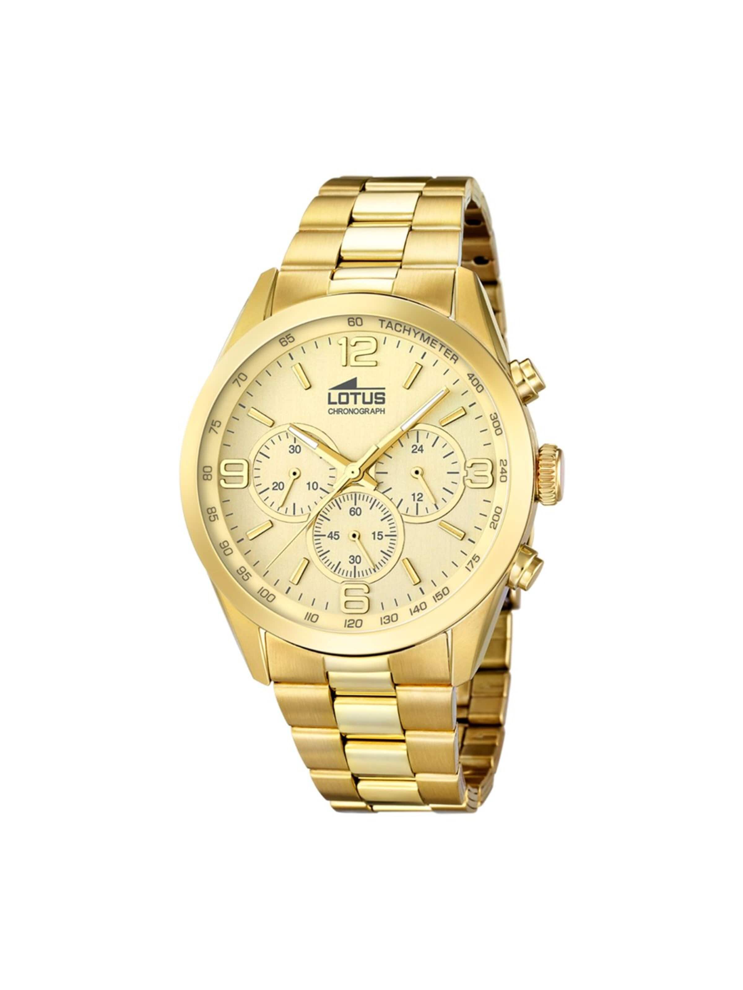 Lotus Analoog horloge in Goud: voorkant