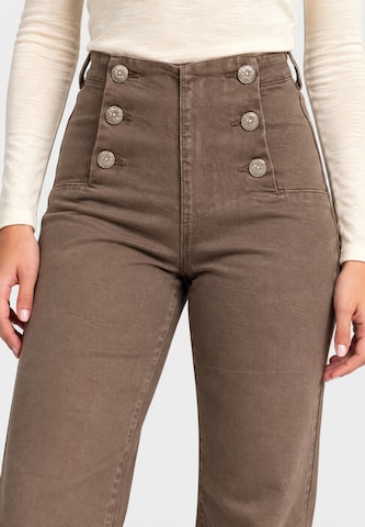 Elara Wide leg Jeans in Brown