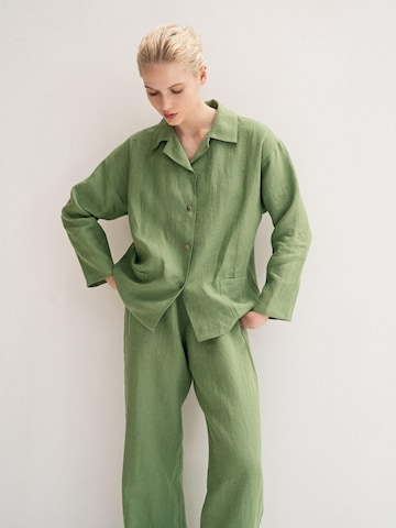 AmourLinen Pajama 'Snooze' in Green