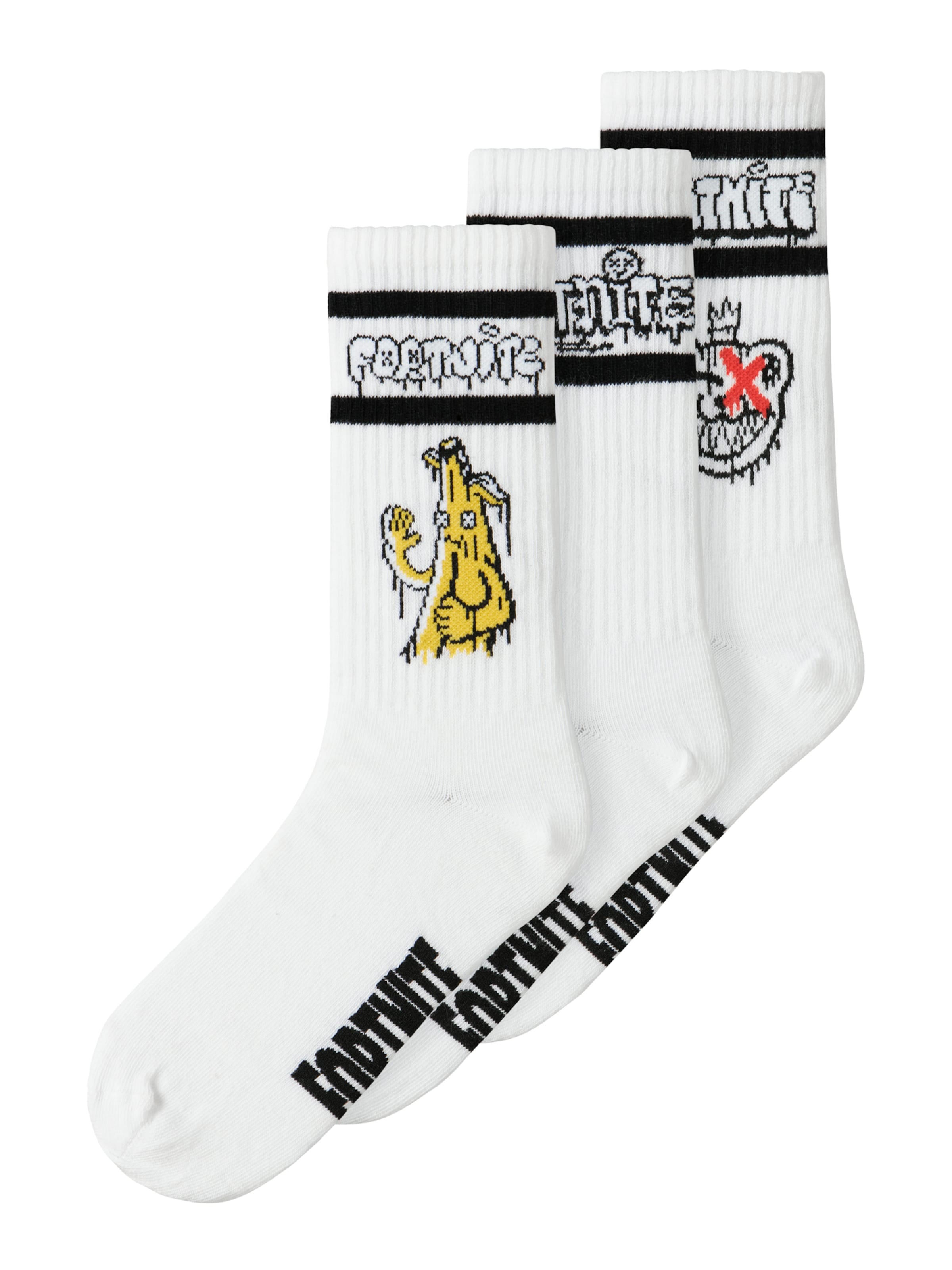 Chaussettes 'NKMFINLO FORTNITE' NAME IT en blanc : devant