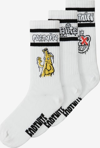 NAME IT Sukat 'NKMFINLO FORTNITE' värissä valkoinen: etupuoli