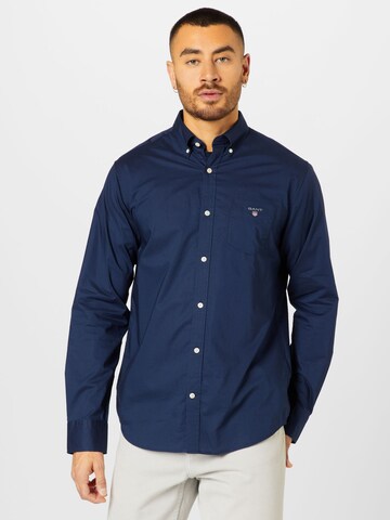 GANT Regular fit Overhemd in Blauw: voorkant