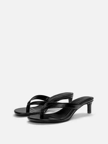Pull&Bear T-Bar Sandals in Black