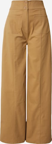 Guido Maria Kretschmer Women Wide Leg Hose 'Jane' in Beige: predná strana