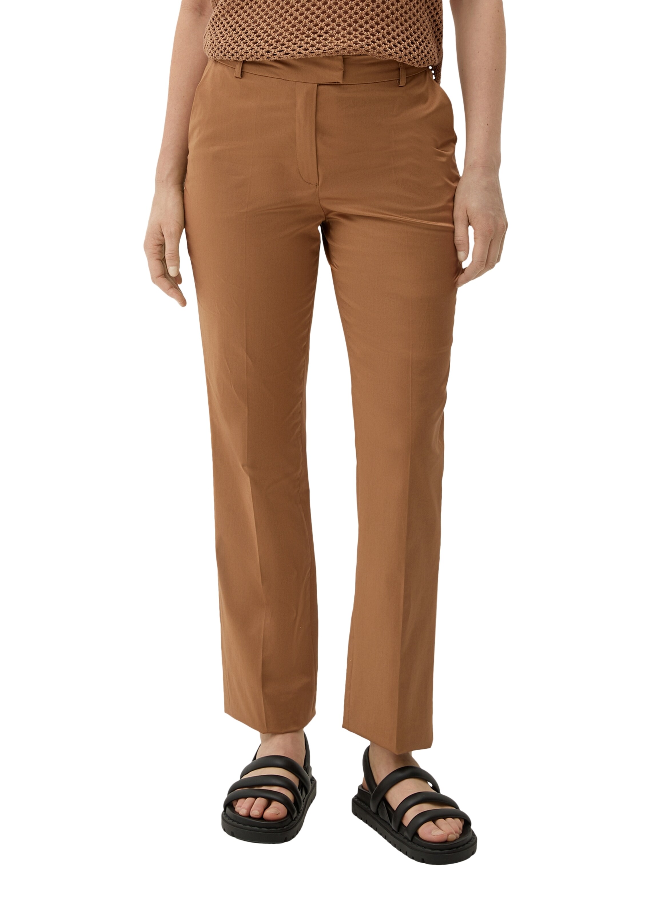 Regular Pantalon à plis s.Oliver BLACK LABEL en marron : devant