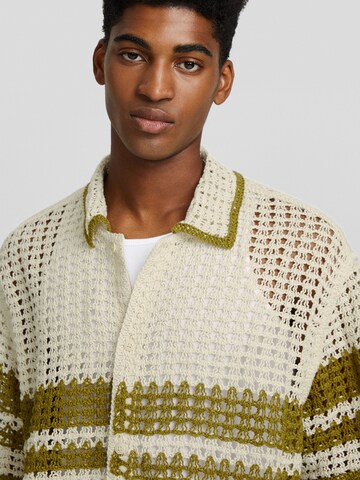 Bershka Knit Cardigan in Beige