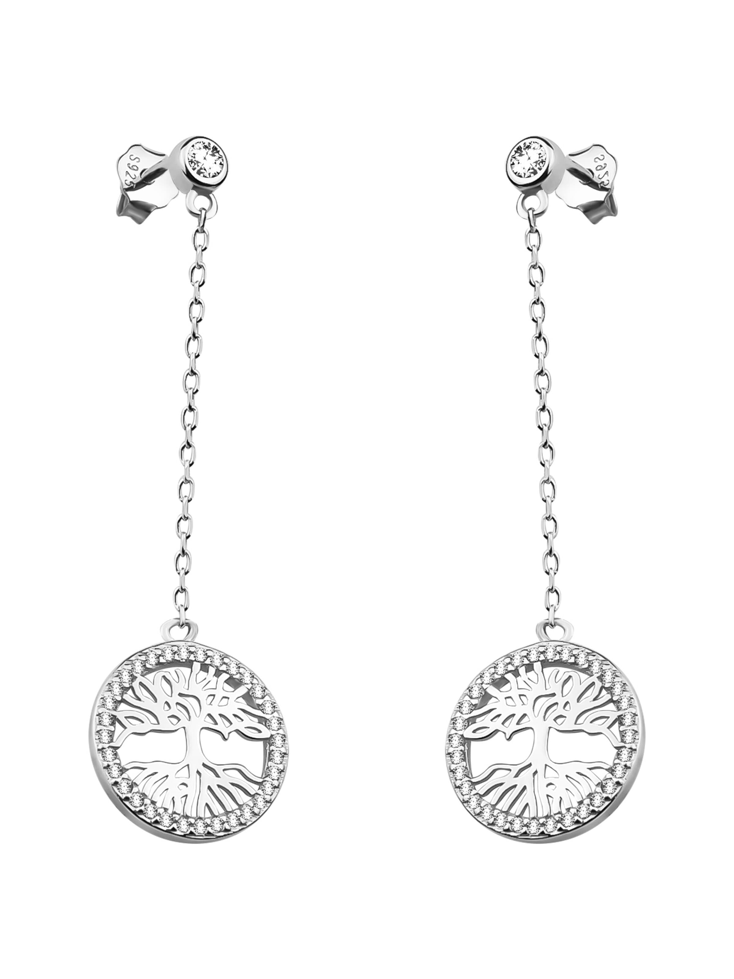 Sofia Milani Earrings 'Tree' in Silver: front