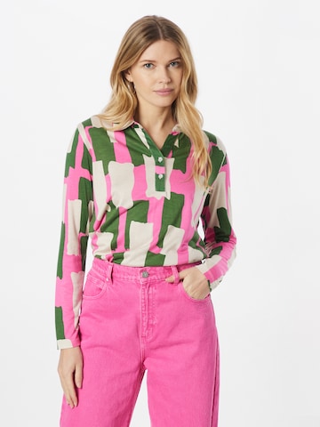 Key Largo Blouse 'COLLAGE' in Groen: voorkant