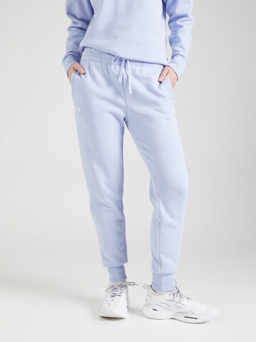 UNDER ARMOUR Tapered Sporthose 'Rival' in Blau: predná strana