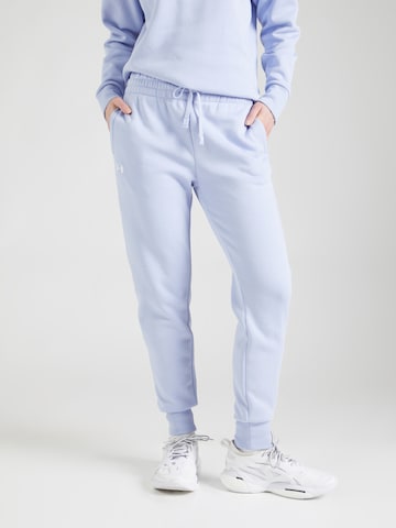 UNDER ARMOUR Zúžený Sportovní kalhoty 'Rival' – modrá: přední strana