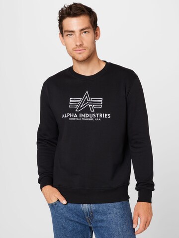 melns ALPHA INDUSTRIES Sportisks džemperis: no priekšpuses