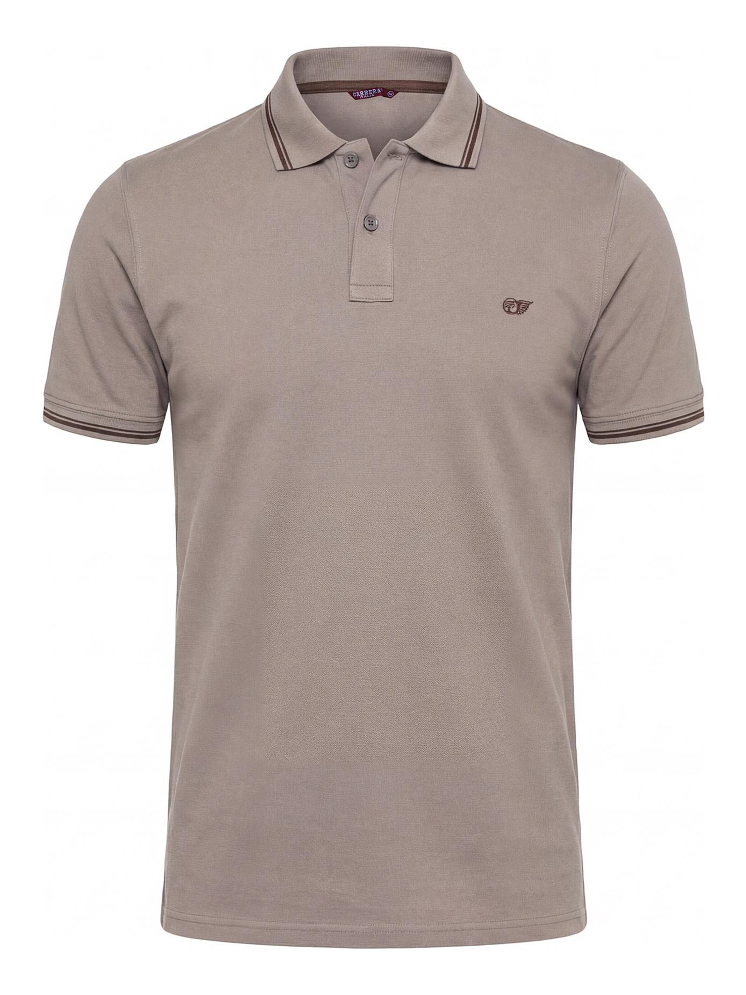 Carrera Jeans Regular Fit Hemd 'Piqué Polo Tipping'‌‌ in Braun