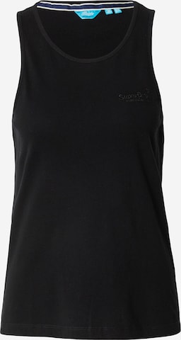 Top de la Superdry pe negru: față