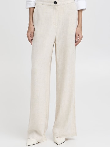 b.young Regular Broek 'JOHANNA' in Beige: voorkant