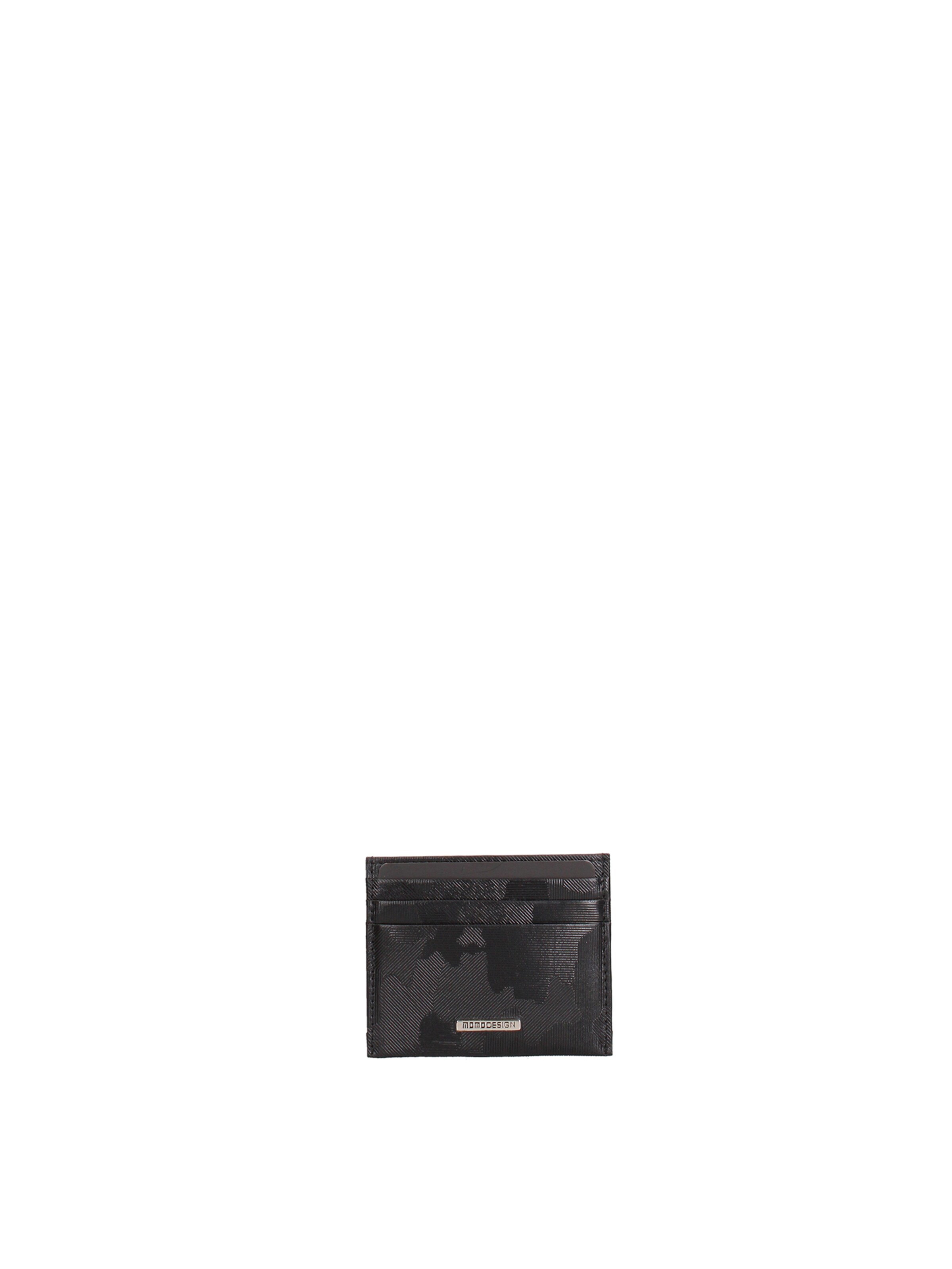 Astuccio 'Porta carte uomo vera pelle Momo Design slim minimalista' di Momo Design in nero: frontale