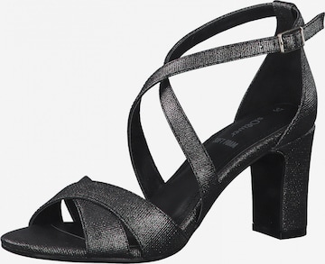 s.Oliver Strap Sandals in Black: front