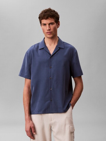 Calvin Klein Regular fit Button Up Shirt in Blue: front