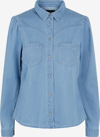 PIECES Blouse 'Krista' in Blauw: voorkant