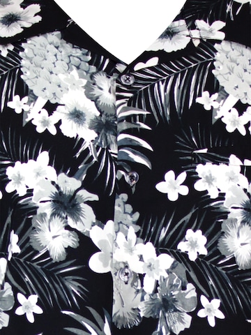 King Kameha Regular fit Overhemd 'Pineapple Flowers' in Grijs