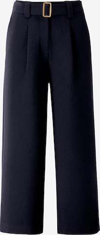 heine Wide leg Pleat-front trousers in Blue: front