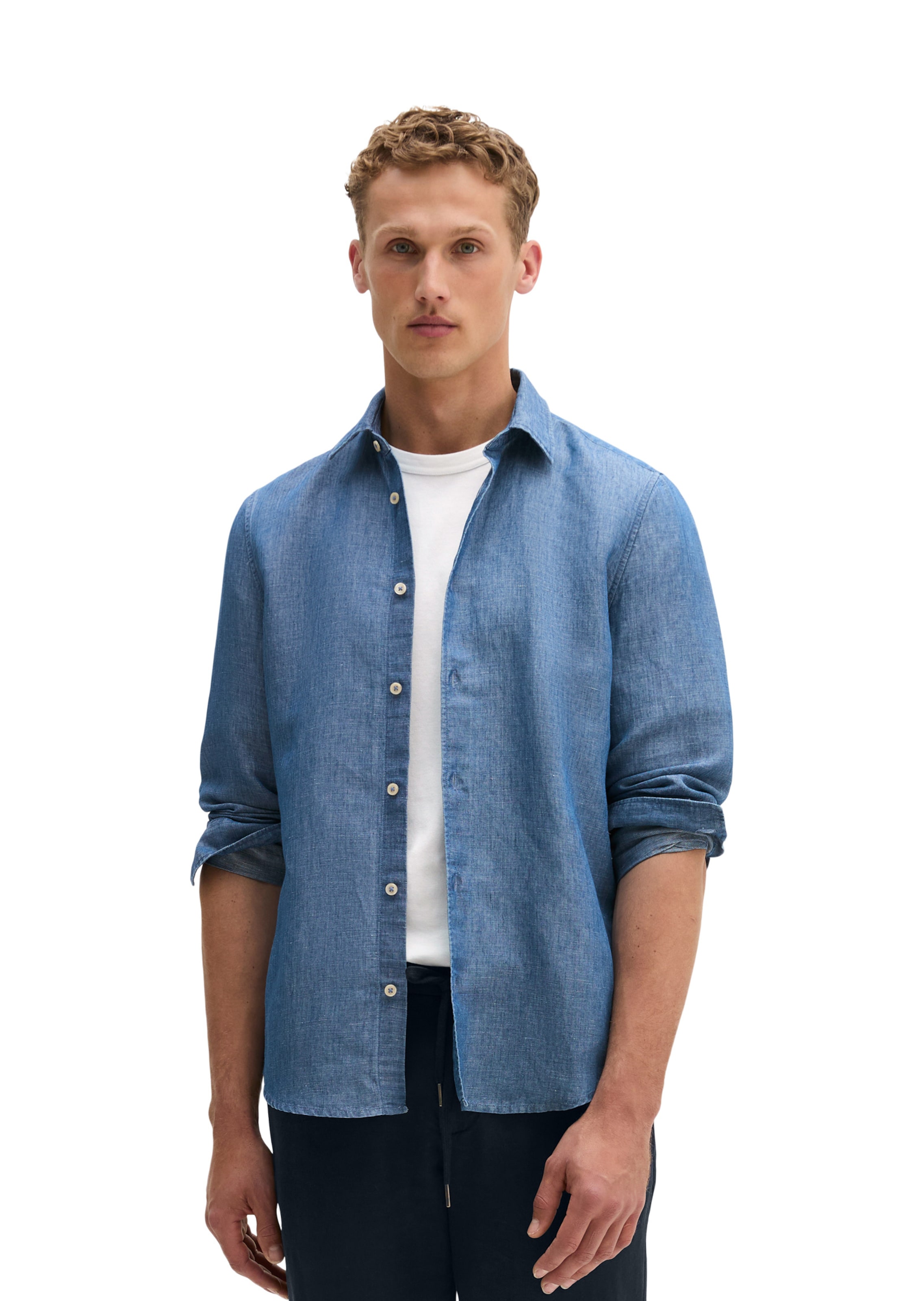 Marc O'Polo Regular Fit Hemd in Blau: Vorderseite