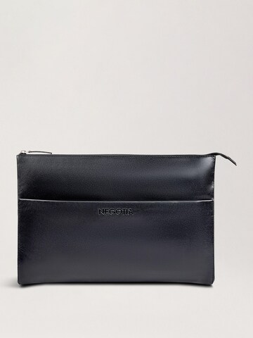 NEGOTIA Leather Laptoptas 'Notion 14 inch' in Zwart: voorkant
