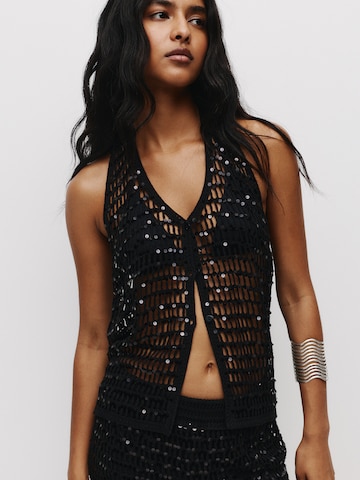 Tops en tricot Pull&Bear en noir : devant