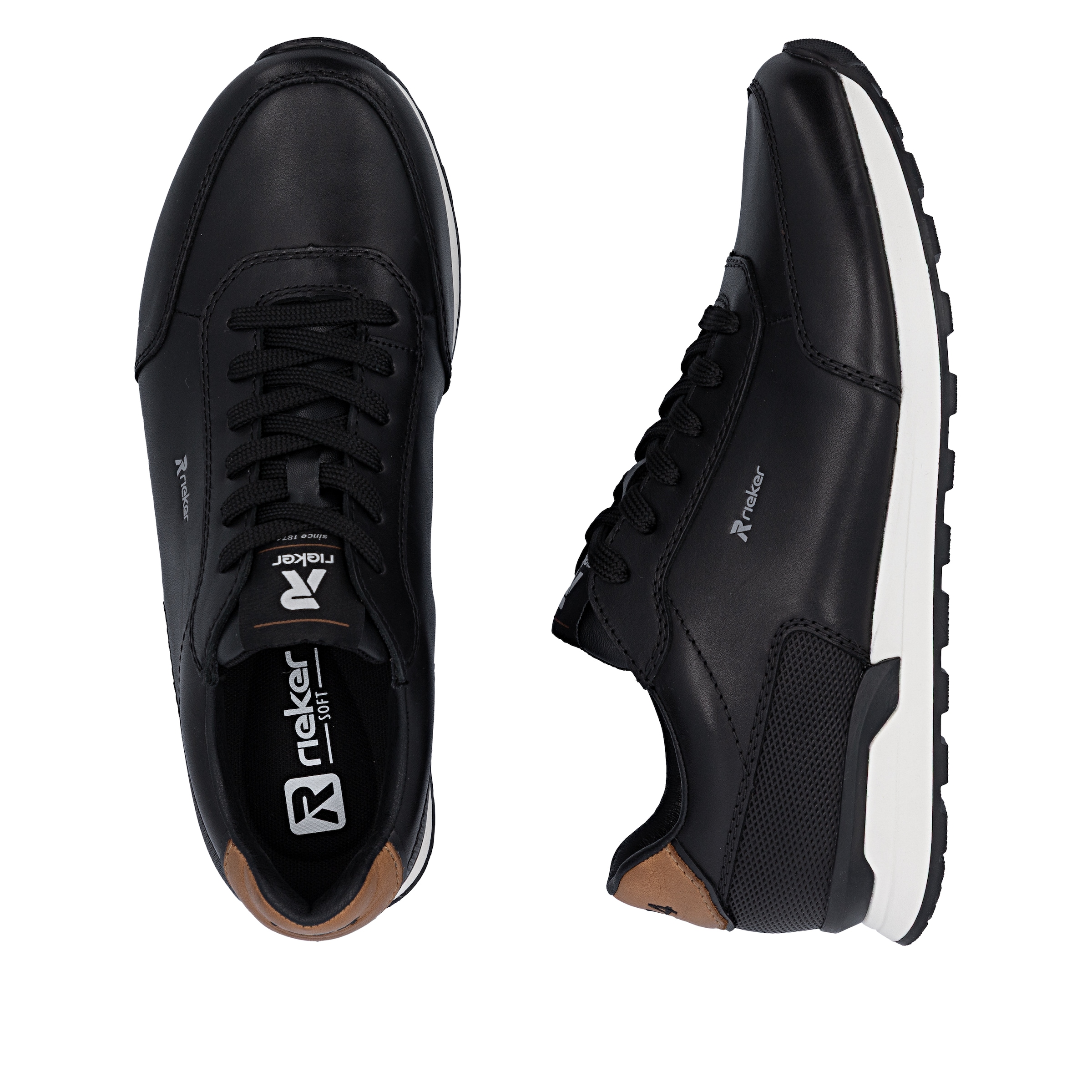 Chaussure à lacets Rieker en noir