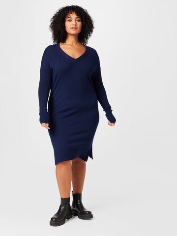 ONLY Carmakoma Knitted dress 'IBI' in Blue: front