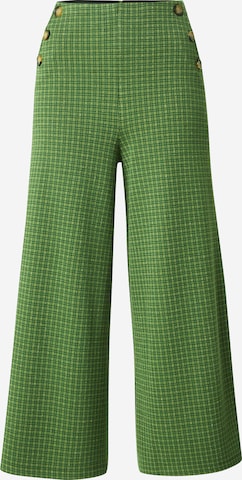 King Louie Wide leg Broek 'Pia' in Groen: voorkant