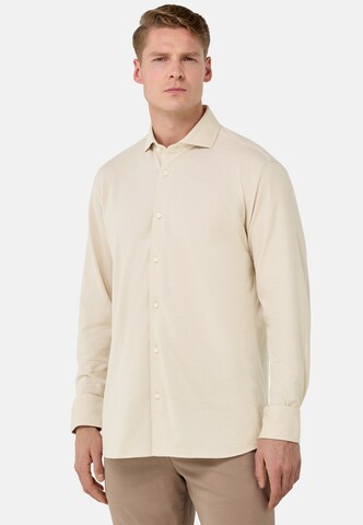 Boggi Milano Regular fit Button Up Shirt in Beige: front