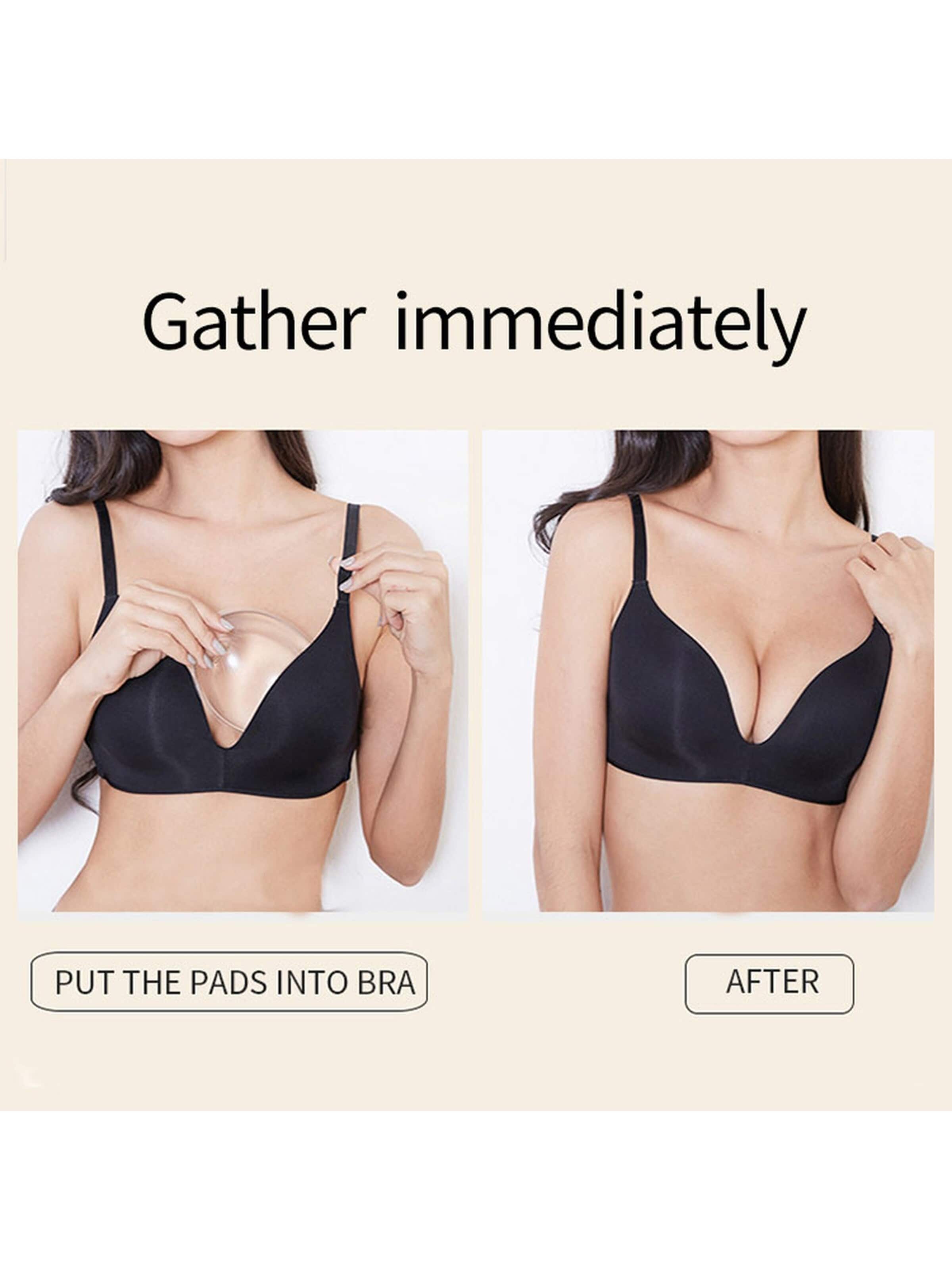 UNIQ Beauty Bra accessory 'Silicone Bra Inserts – Transparent Gel Push-Up Pads (1 Pair, 145g)' in Beige