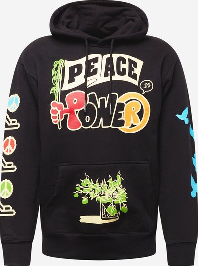 MARKET Sweatshirt 'PEACE AND POWER' em mistura de cores / preto, Vista do produto