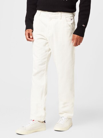 Tommy Jeans Regular Pants 'ETHAN' in White: front