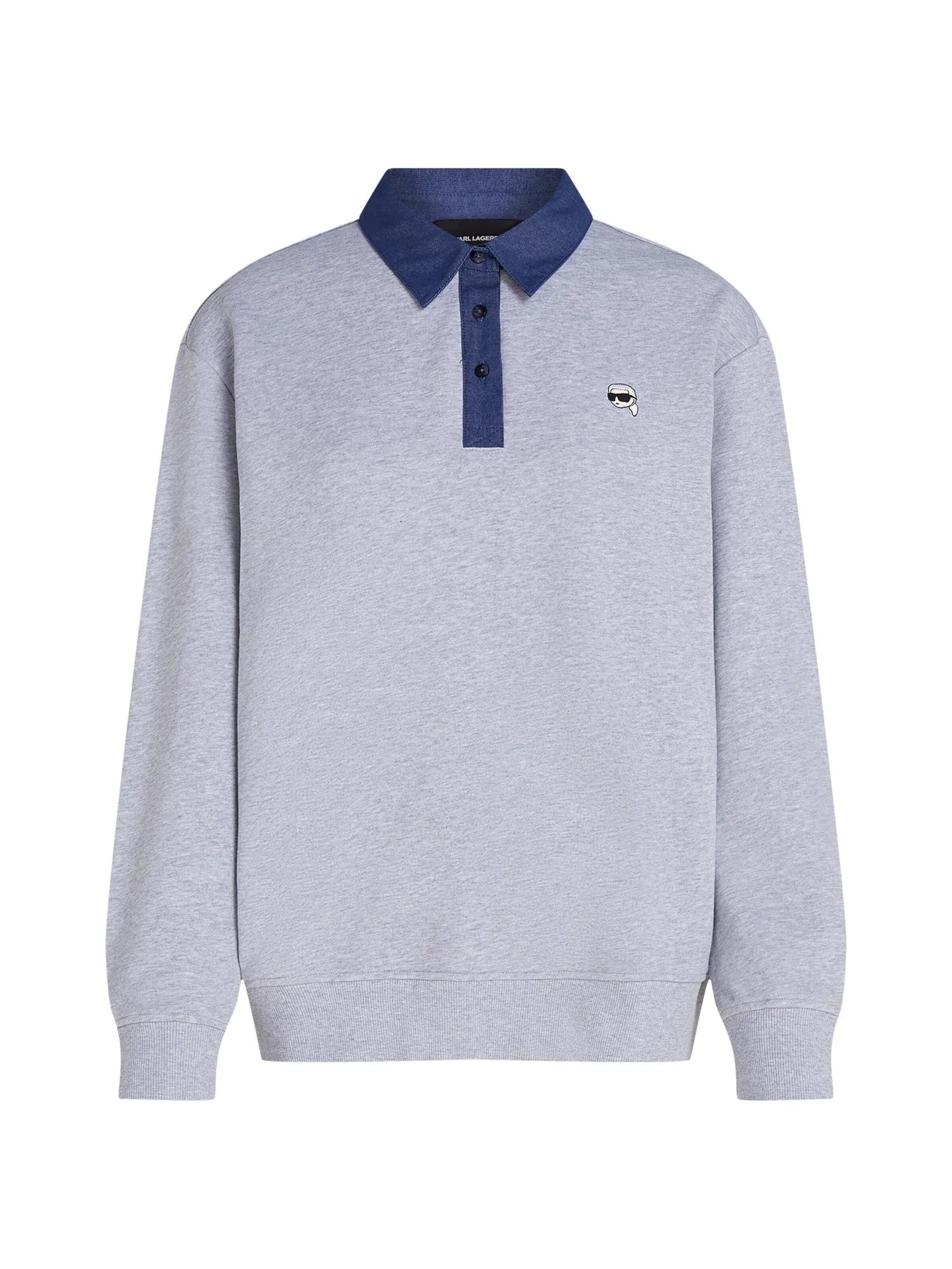 Felpa 'Ikon' di Karl Lagerfeld in grigio: frontale