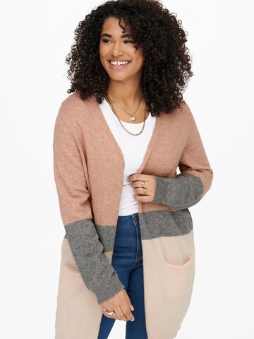 ONLY Carmakoma Knit Cardigan 'Stone' in Pink