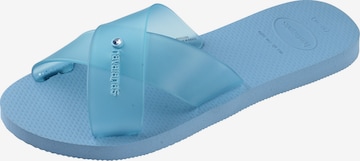 HAVAIANAS Mule 'Aqua Jelly' in Blue: front