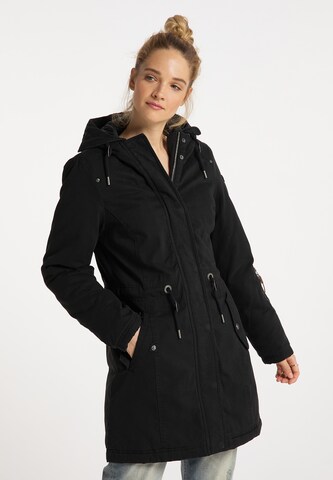 DreiMaster Vintage - Parka de inverno em preto: frente