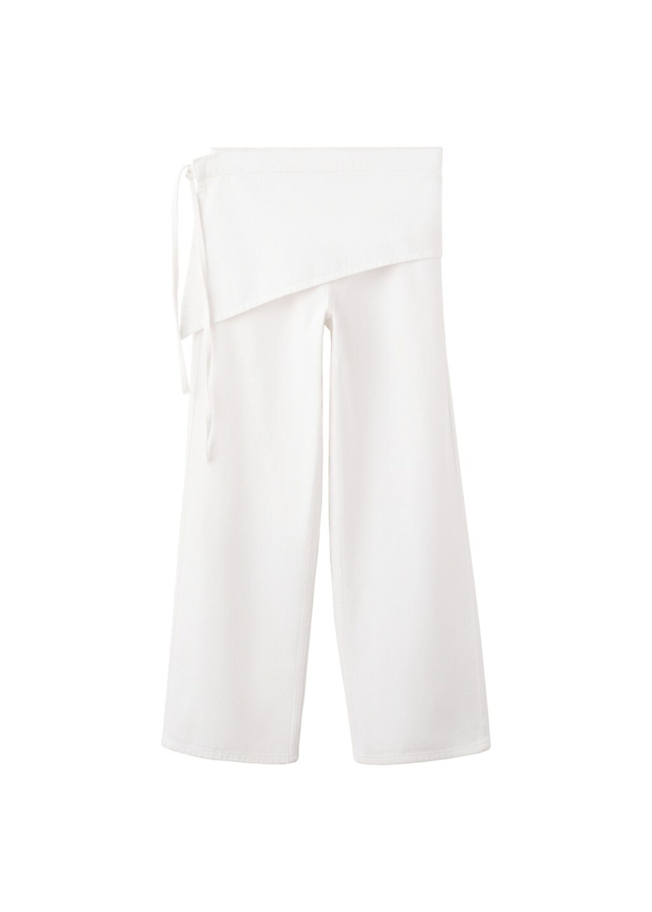 MANGO TEEN Wide leg Jeans 'Scarf' in White: front