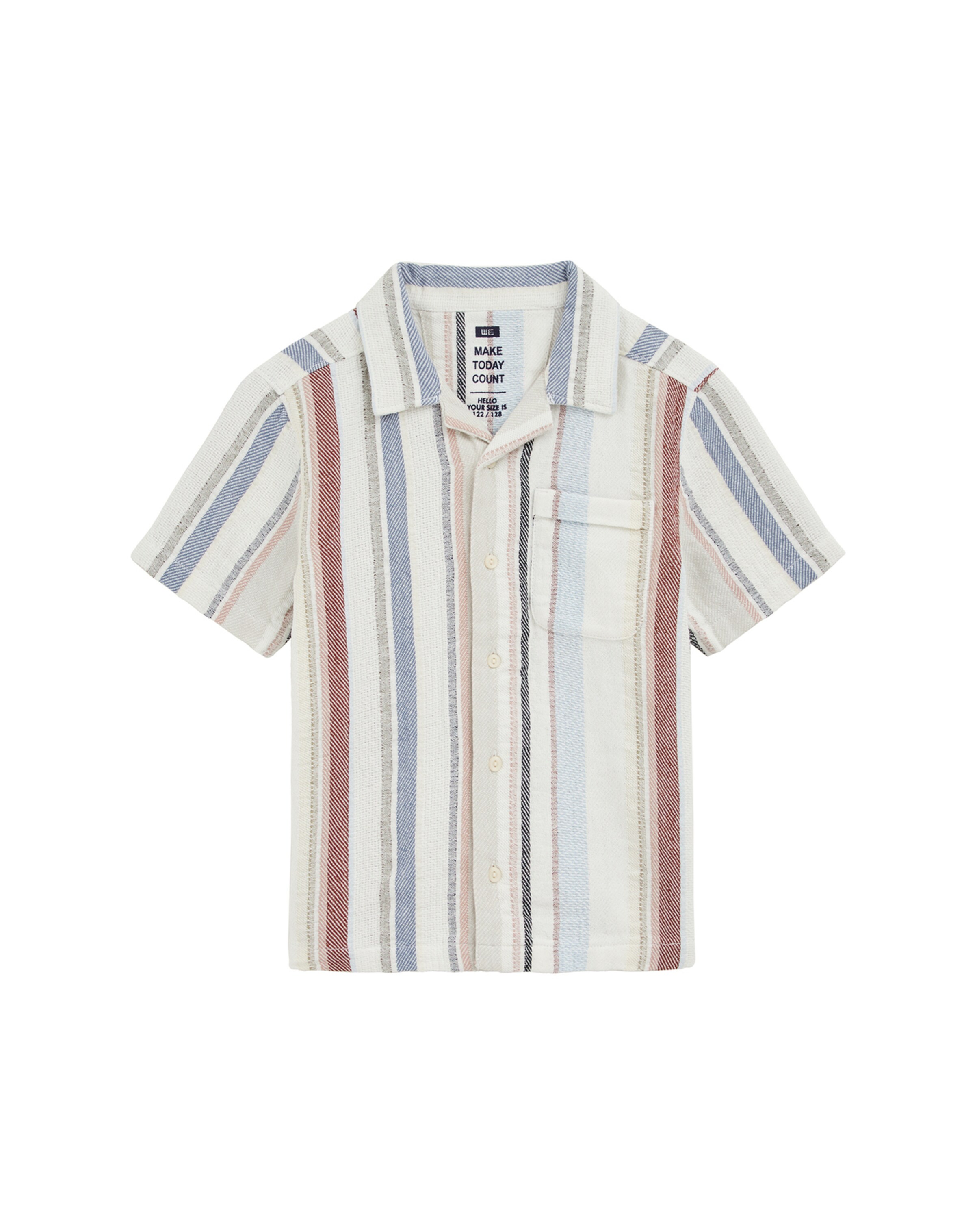 WE Fashion Button Up Shirt in Sapphire / Light blue / Carmine red / White, Item view