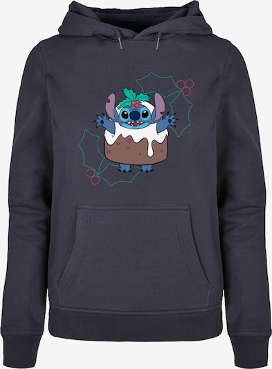 ABSOLUTE CULT Sweatshirt 'Lilo And Stitch - Pudding Holly' in navy / taubenblau / schoko / weiß, Produktansicht
