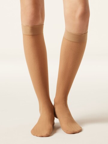 CALZEDONIA Socks in Beige: front