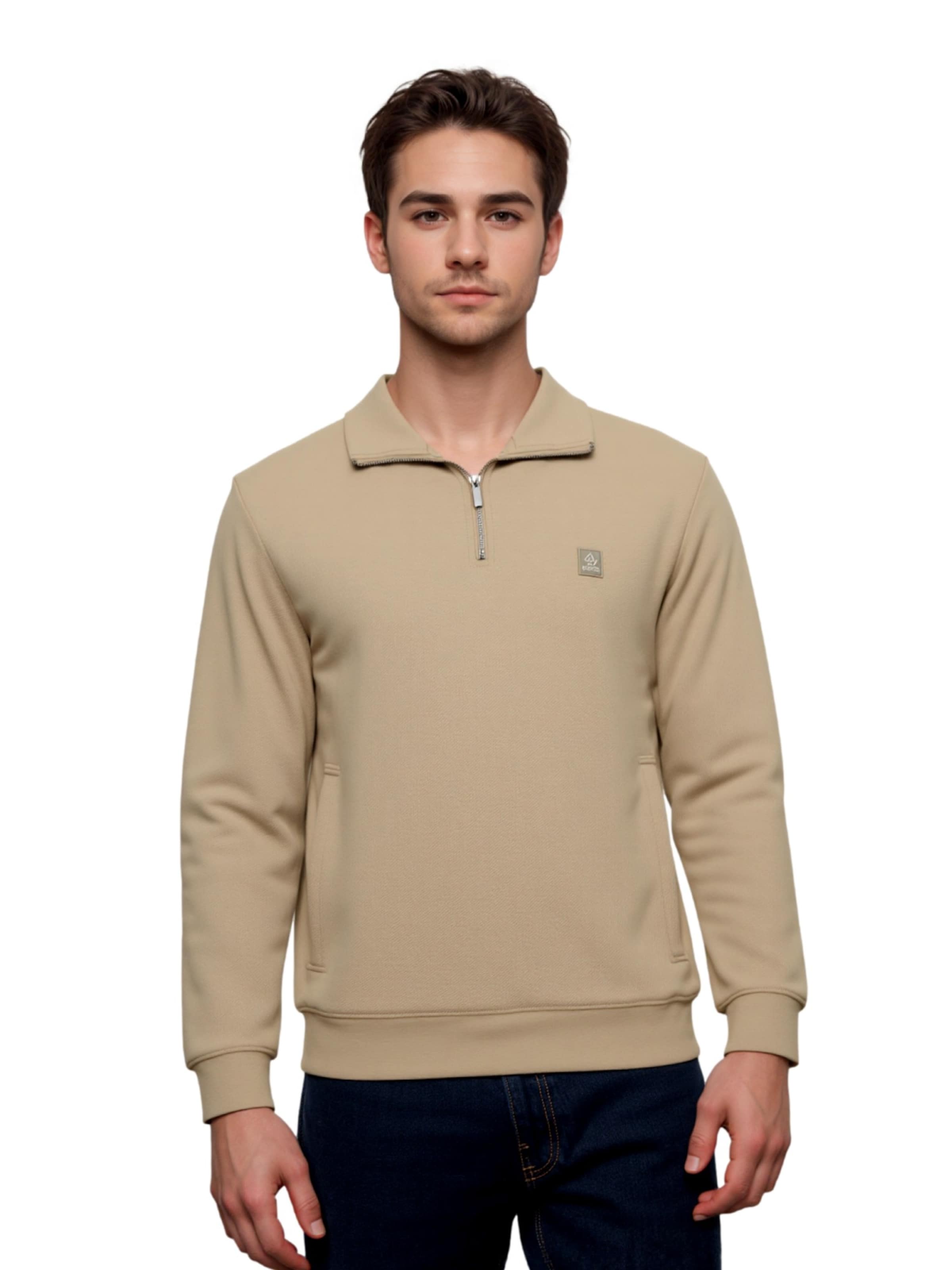 Key Largo Sweatshirt 'KLNICK' in Beige: voorkant