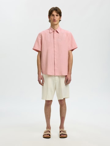 SELECTED Comfort fit Button Up Shirt 'SLHCLAY' in Pink