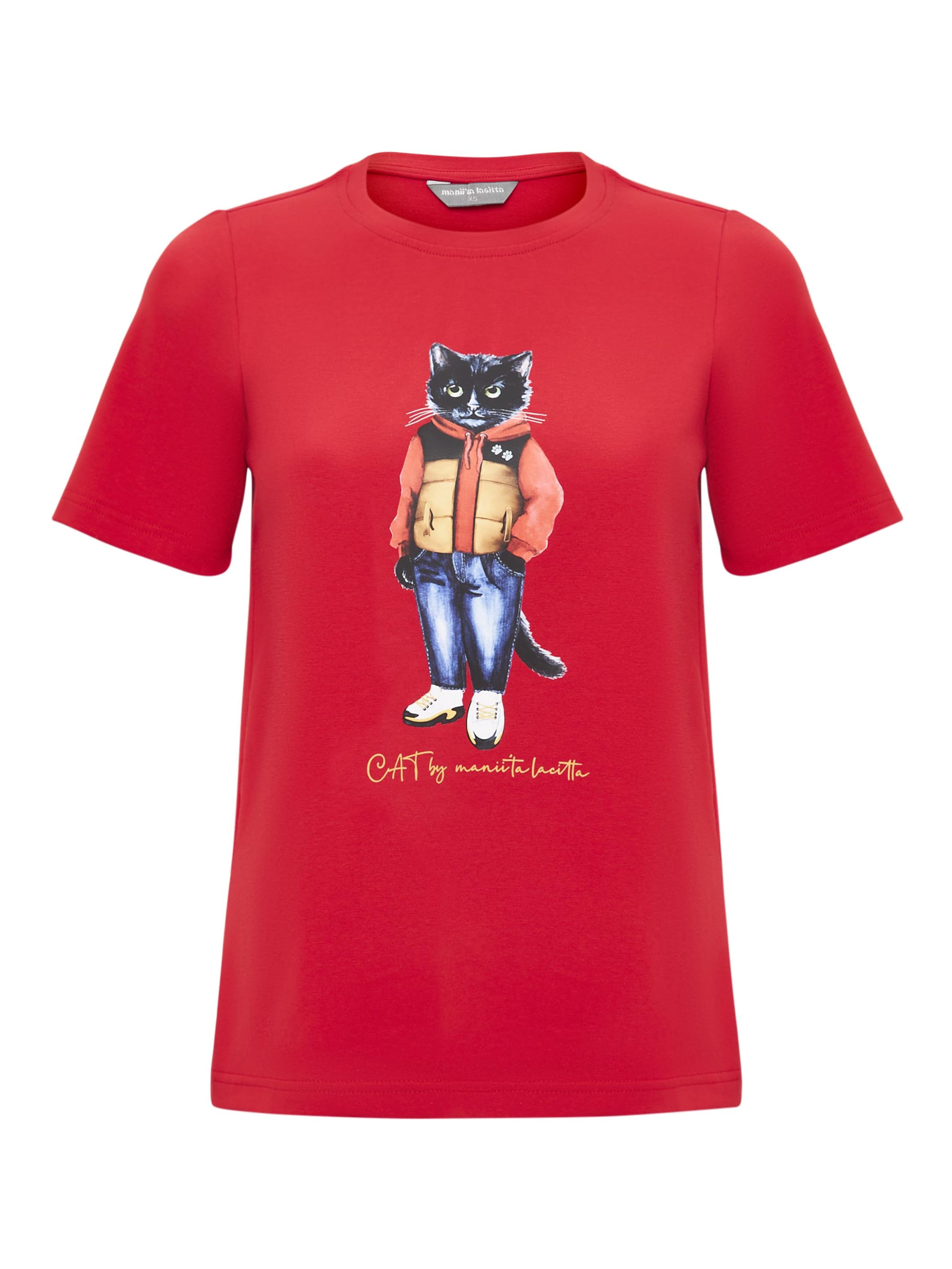 Cat e Lolette Shirt 'Sport Casual Cat'‌‌‌‌‌‌‌‌ in Rot: Vorderseite