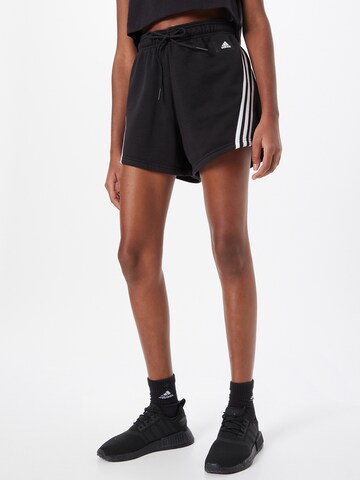 ADIDAS SPORTSWEAR Regular Workout Pants 'Future Icons 3-Stripes' in Black: front