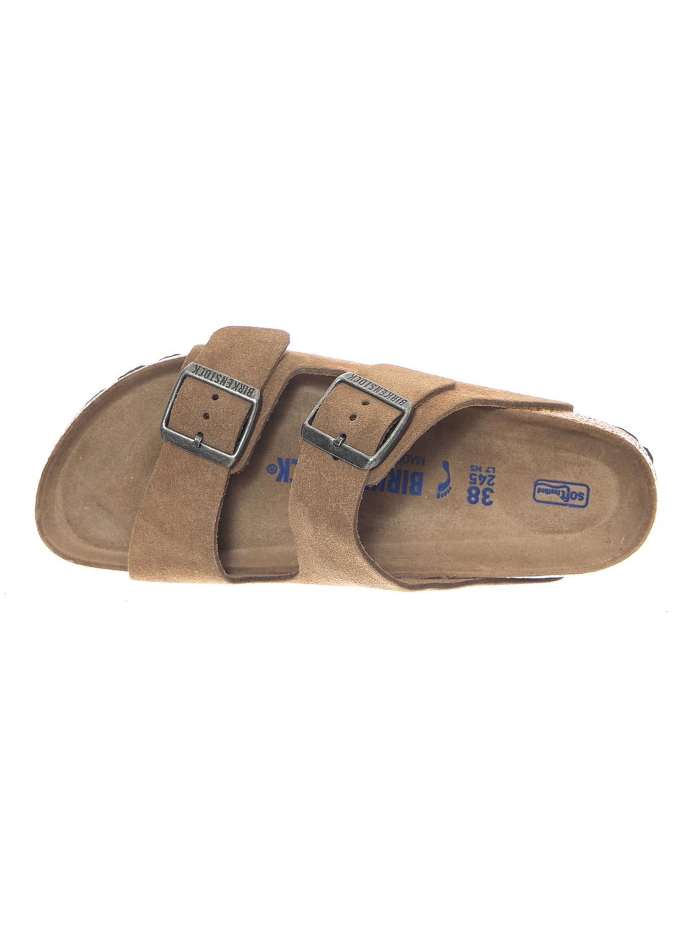 BIRKENSTOCK Sandalen 'Arizona SFB Suede Leather Narrow Fit Dark Tea' in Bruin