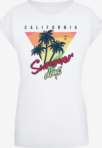 T-shirt 'California Palmen Retro' F4NT4STIC en blanc : devant
