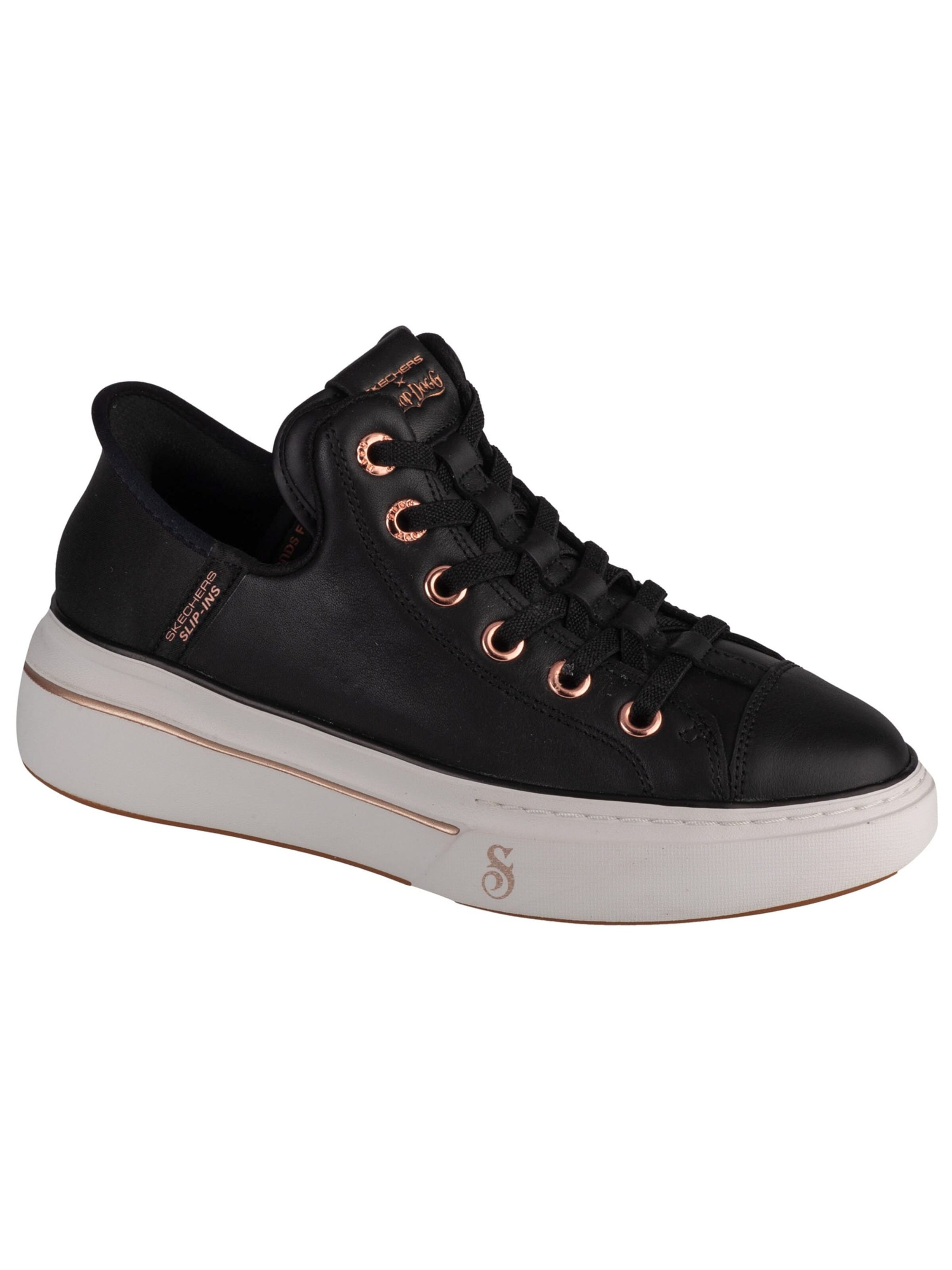 SKECHERS Slip-on 'Skechers Slip-Ins: Snoop One - OG Leather' in Zwart: voorkant